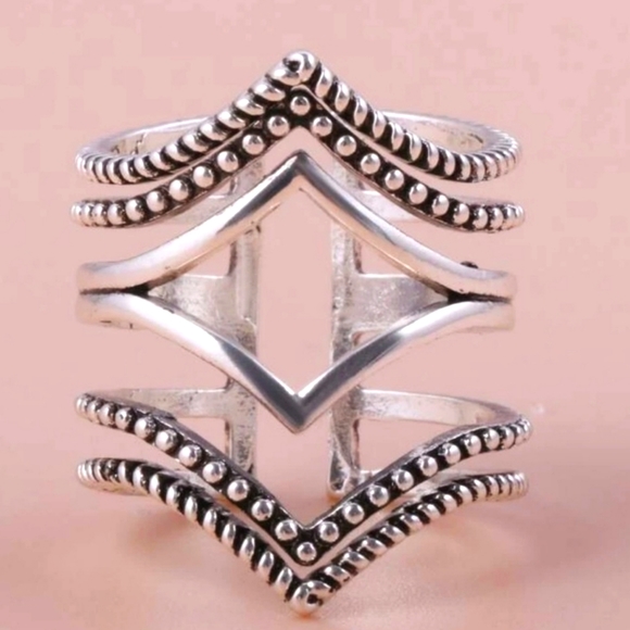 Antique silver cuff ring - Picture 4 of 5